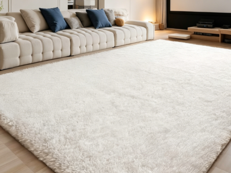 High Pile Grey Washable Rug 140x200 cm – Non-Slip Fluffy, Extra Large for Living Room, Bedroom & Children’s Room