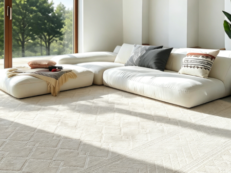Boho Geometric Washable Rug 8x10 ft – Non-Slip Foldable, Non-Shedding Soft, Modern Beige, for Living Room & Office